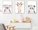 Cute Animals Blowing Bubble Frame Wall Stickers